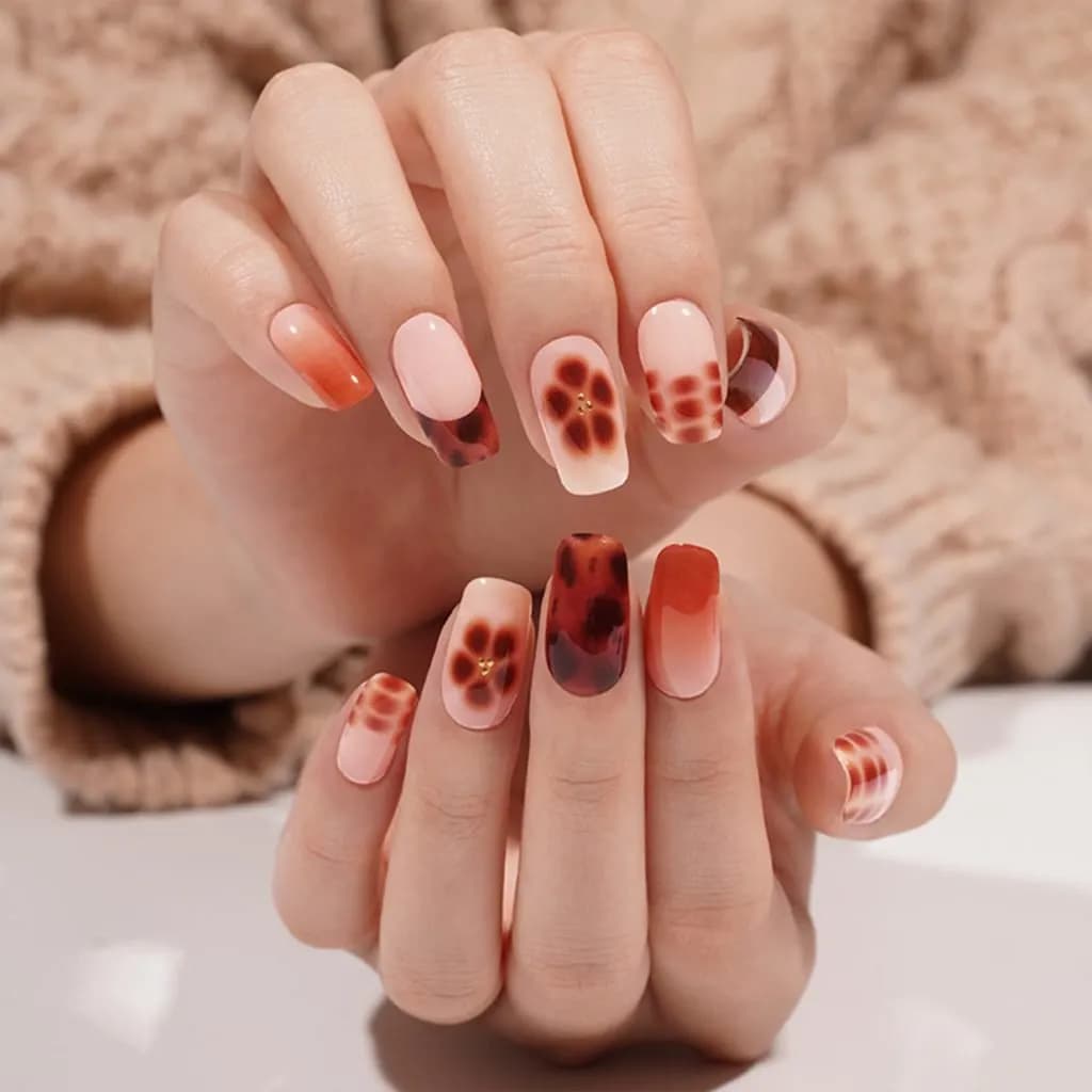 Amber Bloom Semi-Cured Gel Nail Strips