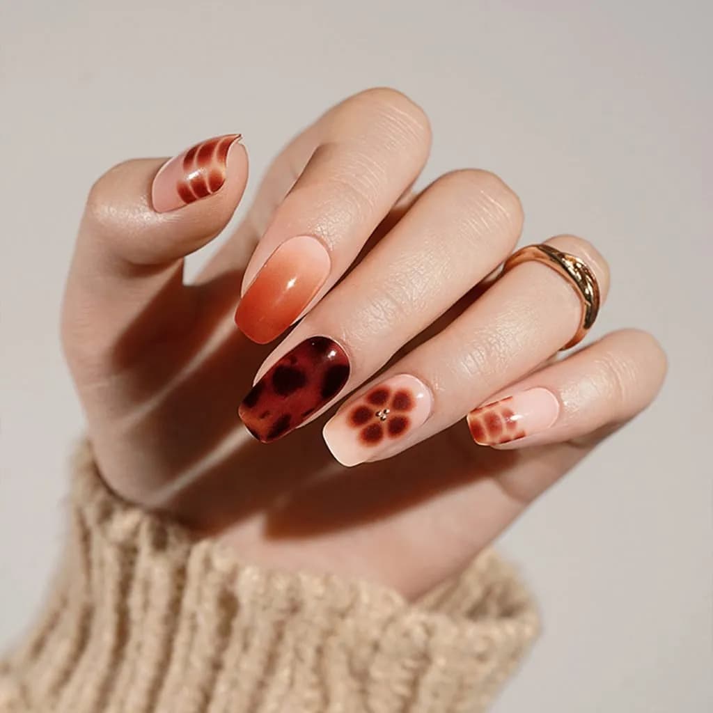 Amber Bloom Semi-Cured Gel Nail Strips
