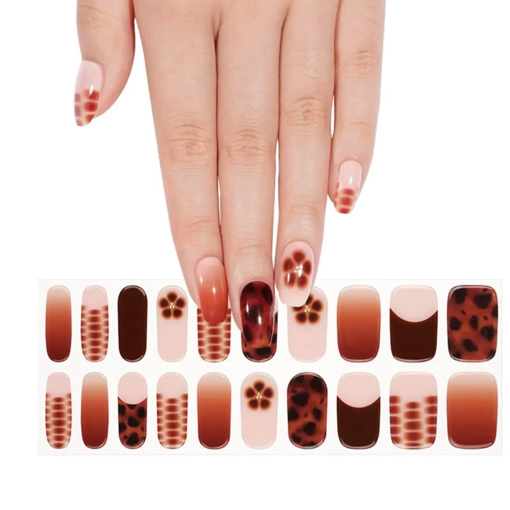 Amber Bloom Semi-Cured Gel Nail Strips