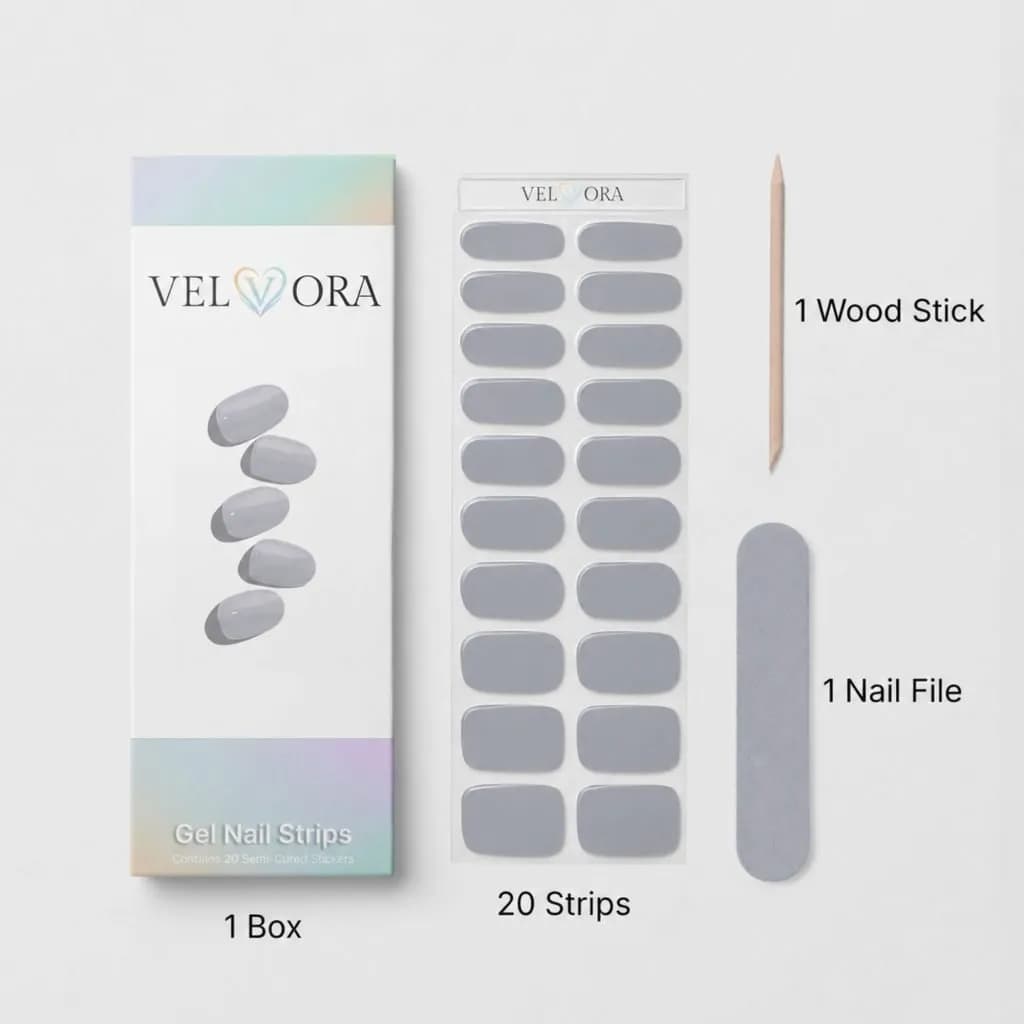 Velvora gray strips for nails