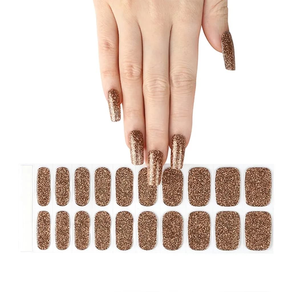 Bronze Glitter Gel Nail Wraps