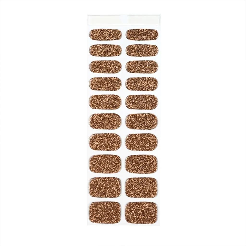 Bronze Glitter – Semi-Cured Gel Nail Strips
