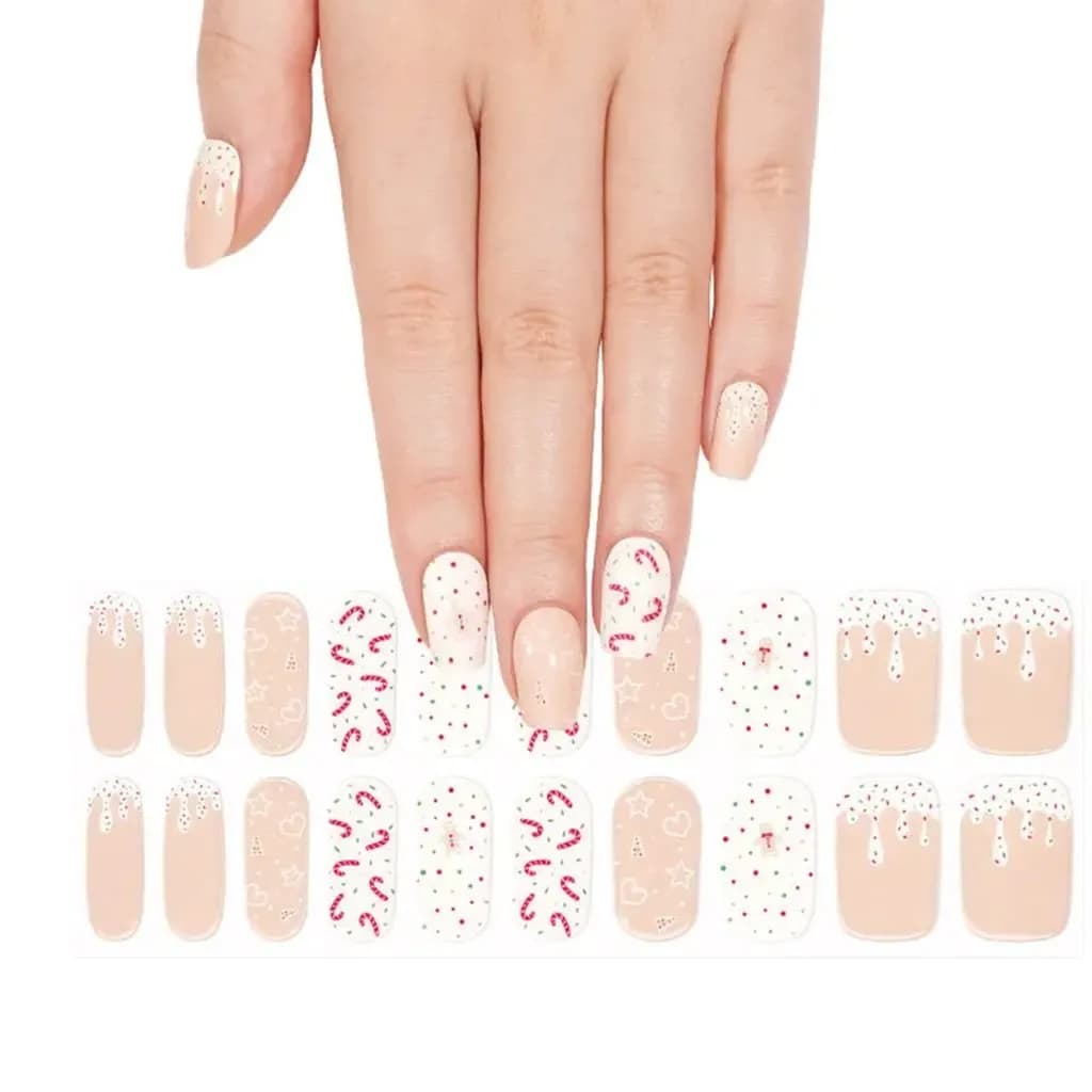 Candy Cane Lane Semi-Cured Gel Nail Strips