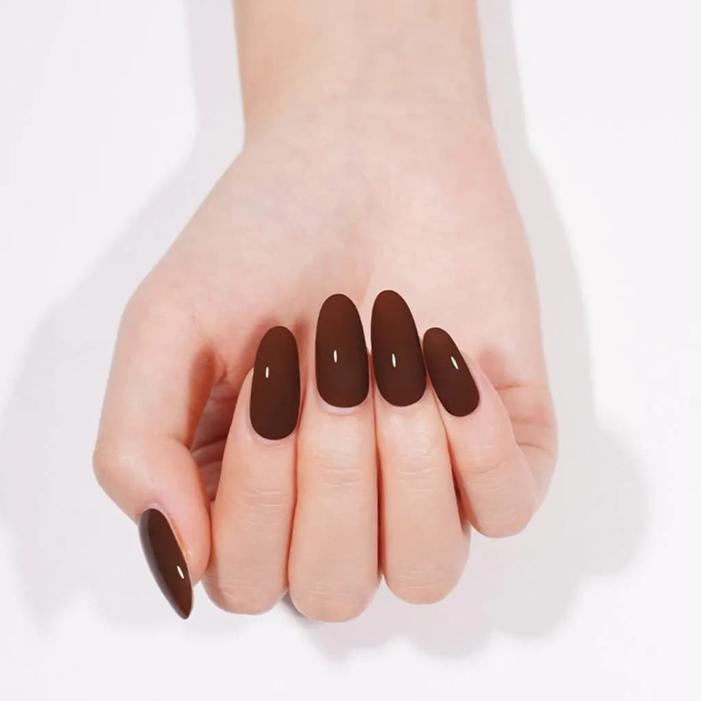 Chocolate Brown Semi-Cured Gel Nail Strips