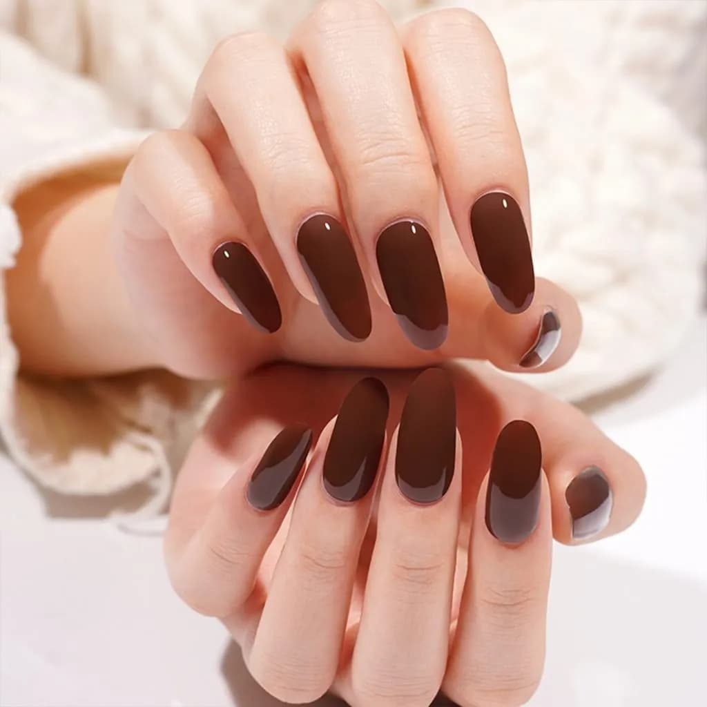 Chocolate Brown Semi-Cured Gel Nail Strips