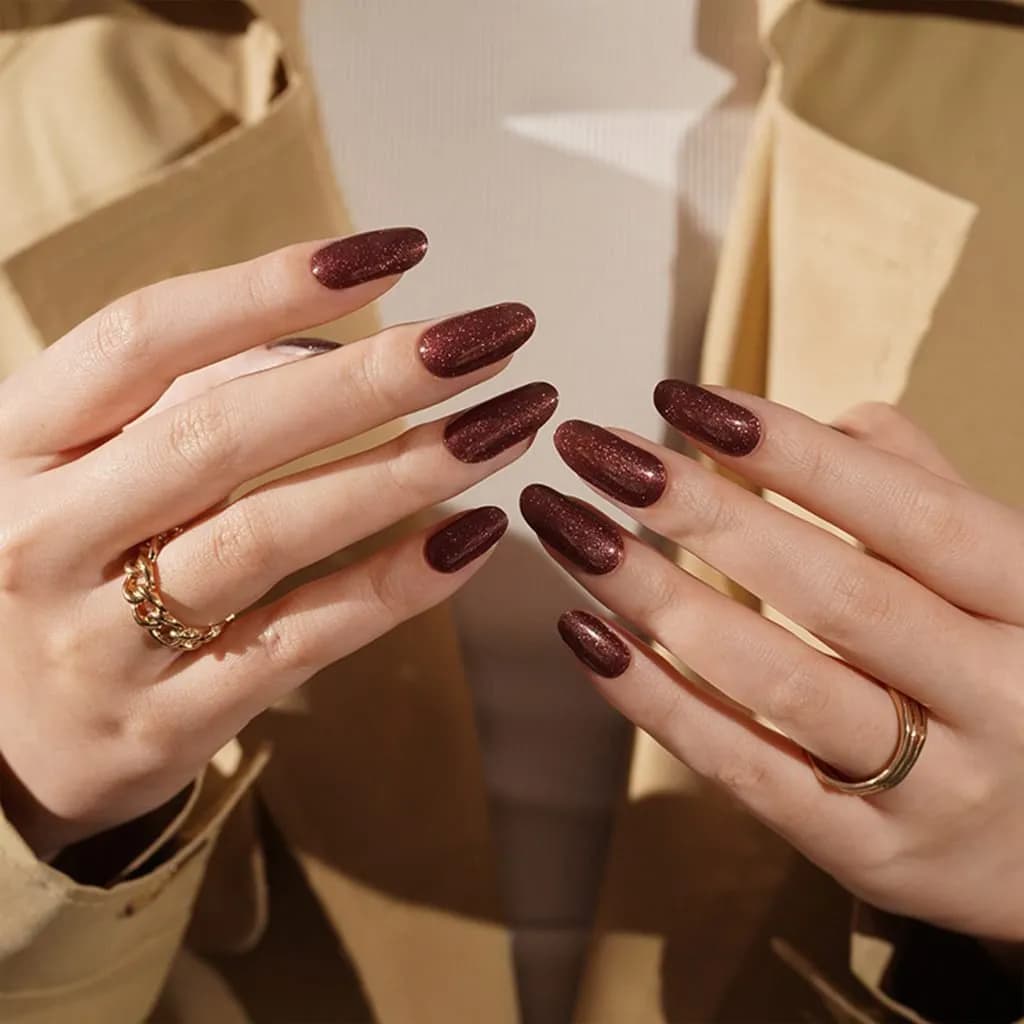 Chocolate Glitter Semi-Cured Gel Nail Strips
