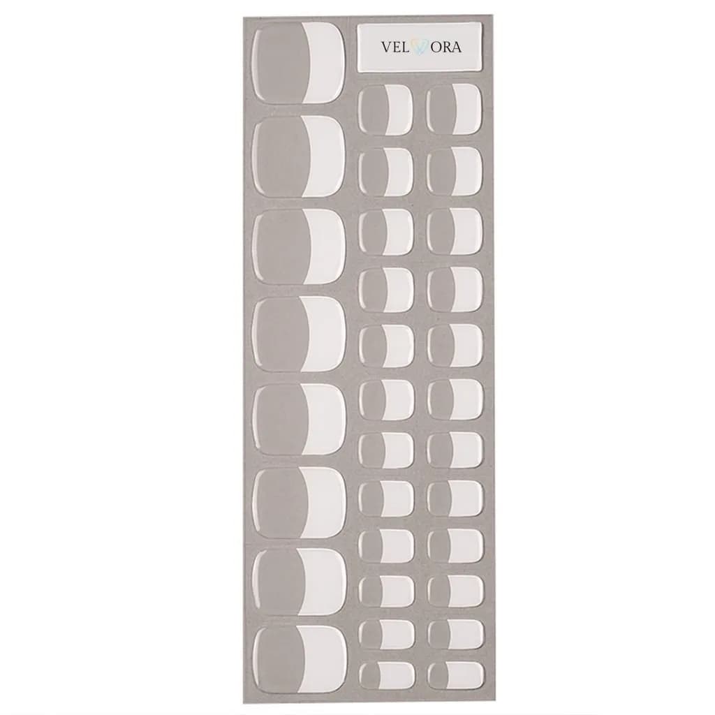 Classic French Tip Semi-Cured Pedicure Gel Nail Strips