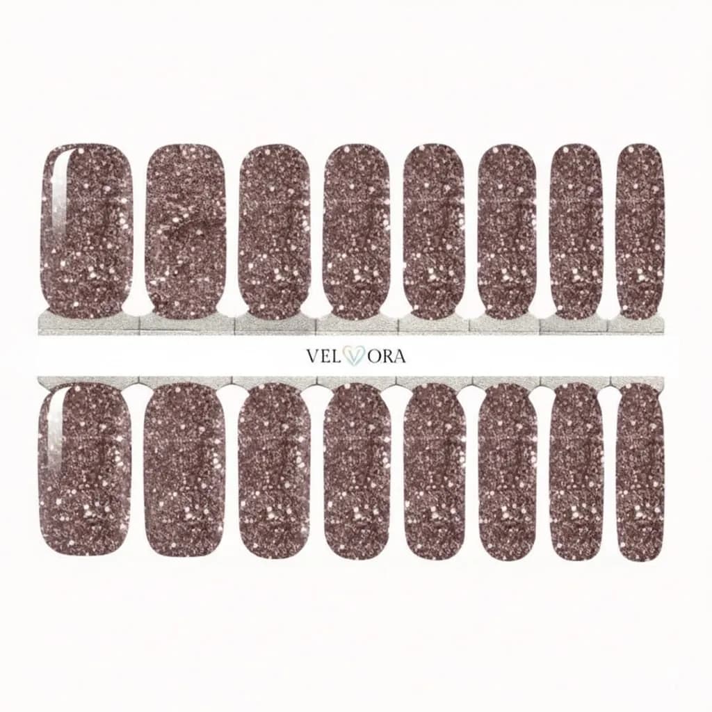 Copper Glitter Nail Polish Wraps
