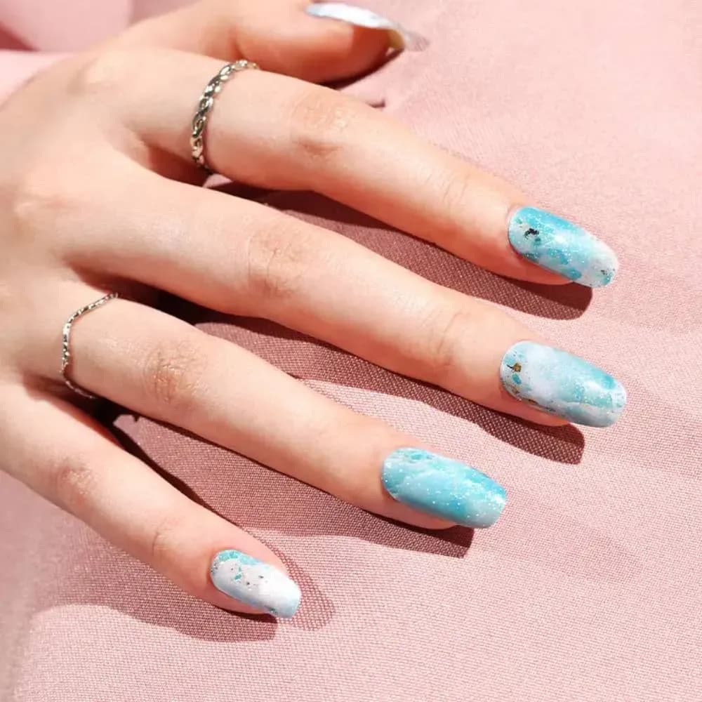 Crystal Blue – Semi-Cured Gel Nail Strips