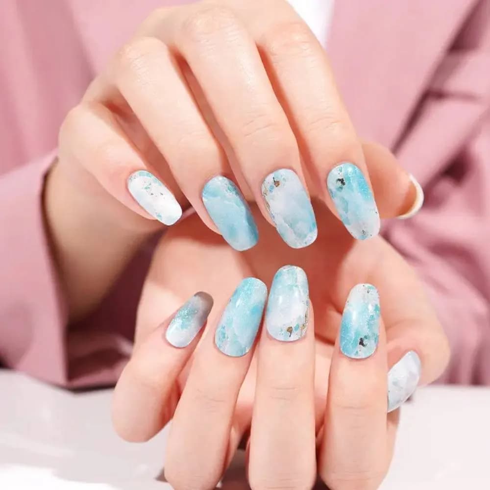 Crystal Blue – Semi-Cured Gel Nail Strips