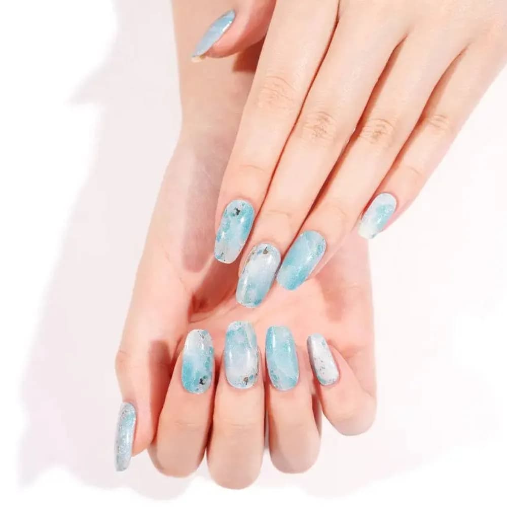 Crystal Blue – Semi-Cured Gel Nail Strips