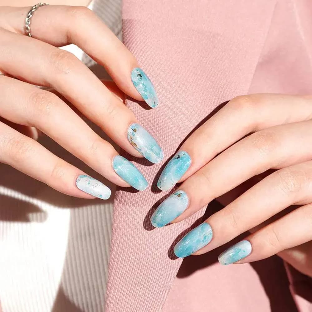 Crystal Blue – Semi-Cured Gel Nail Strips