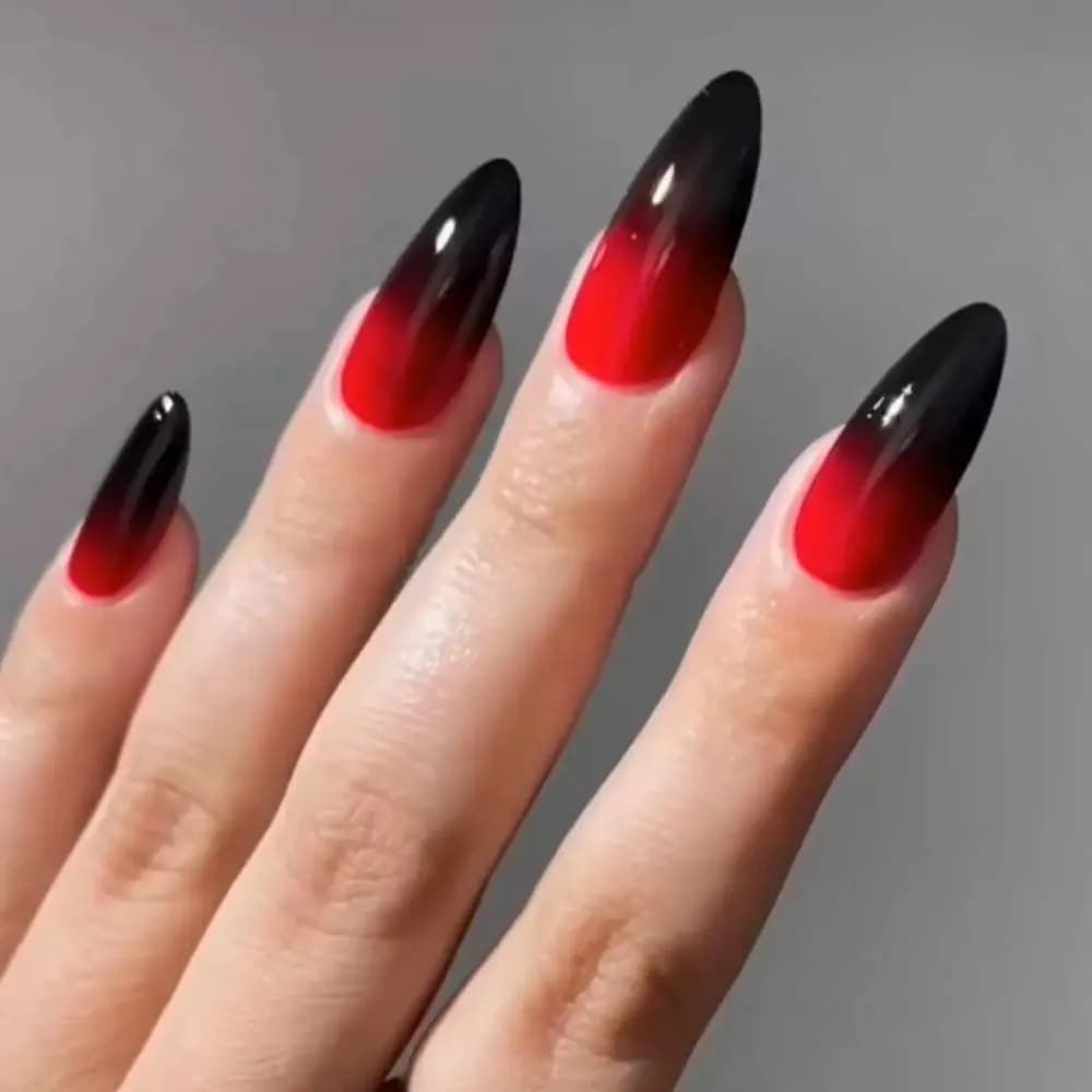 Dark Red Ombre – Semi-Cured Gel Nail Strips