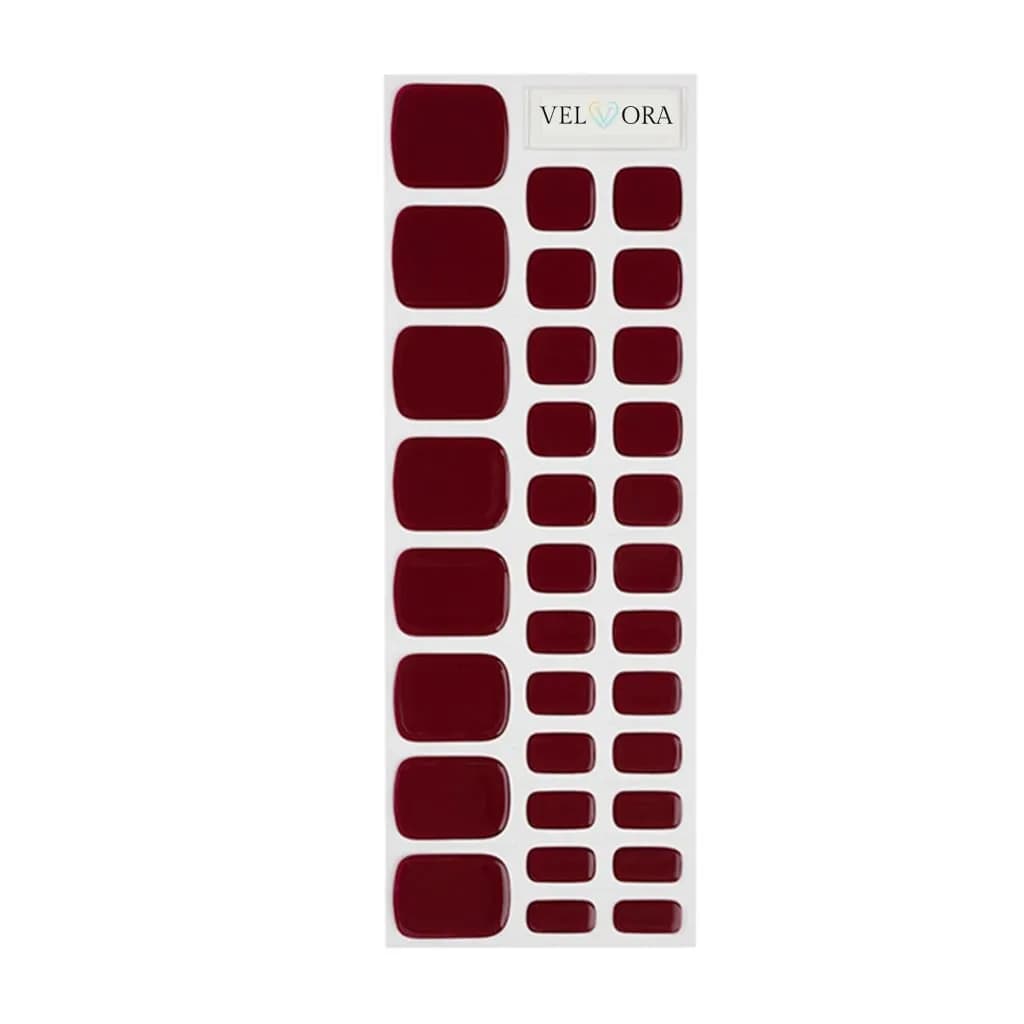 Deep Merlot Semi-Cured Pedicure Gel Nail Strips