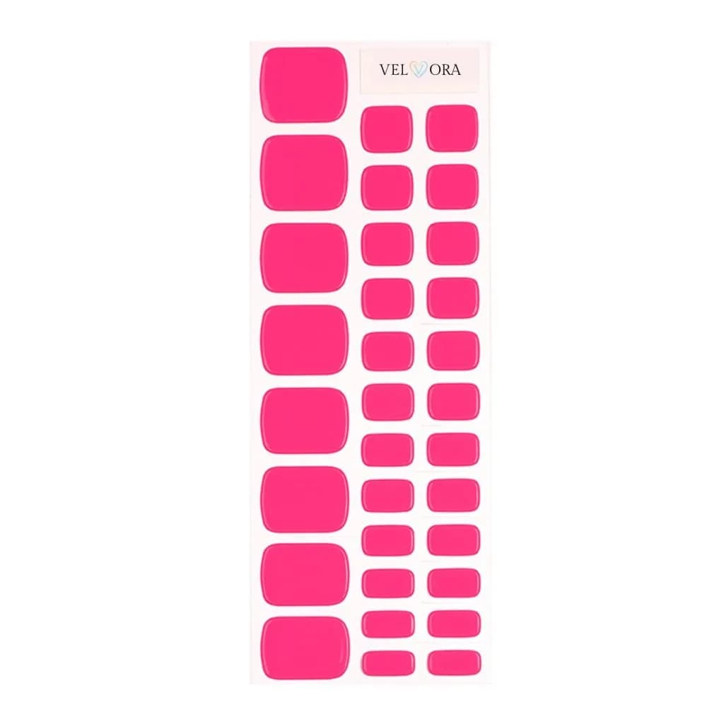 Electric Pink Semi-Cured Pedicure Gel Nail Strips
