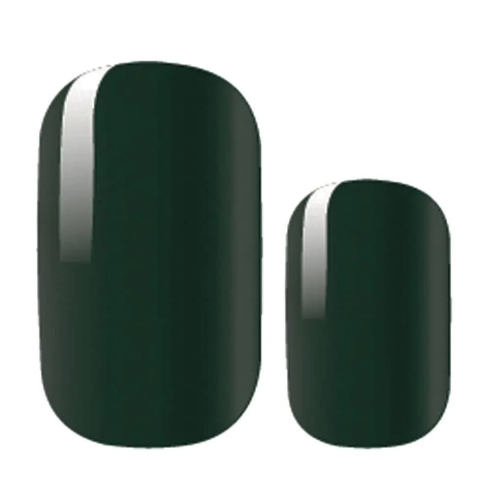 Enchanted Emerald deep emerald green nail polish strips, glossy strips shown close up