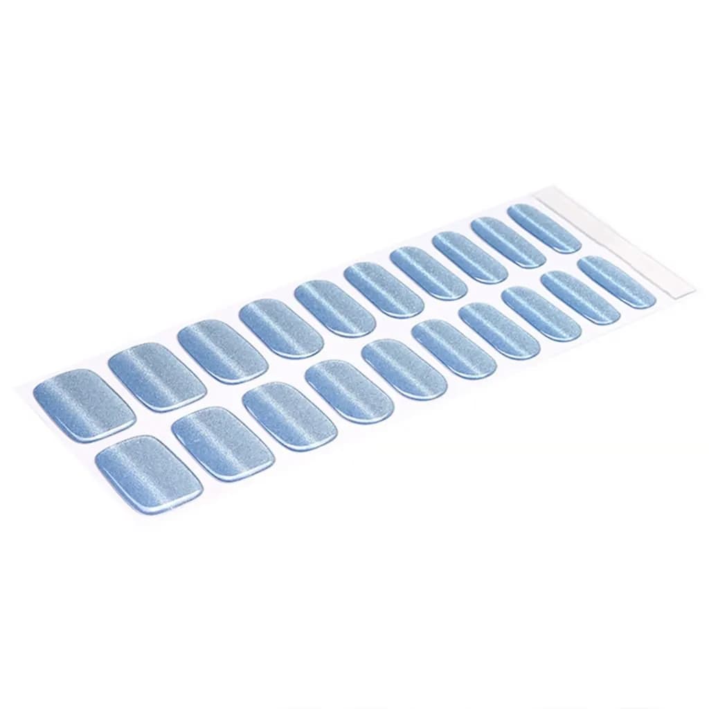 Frosty Blue Gel Nail Wraps 20 semi cured gel nails velvora
