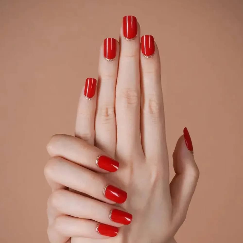 Gilded Rouge – Semi-Cured Gel Nail Strips