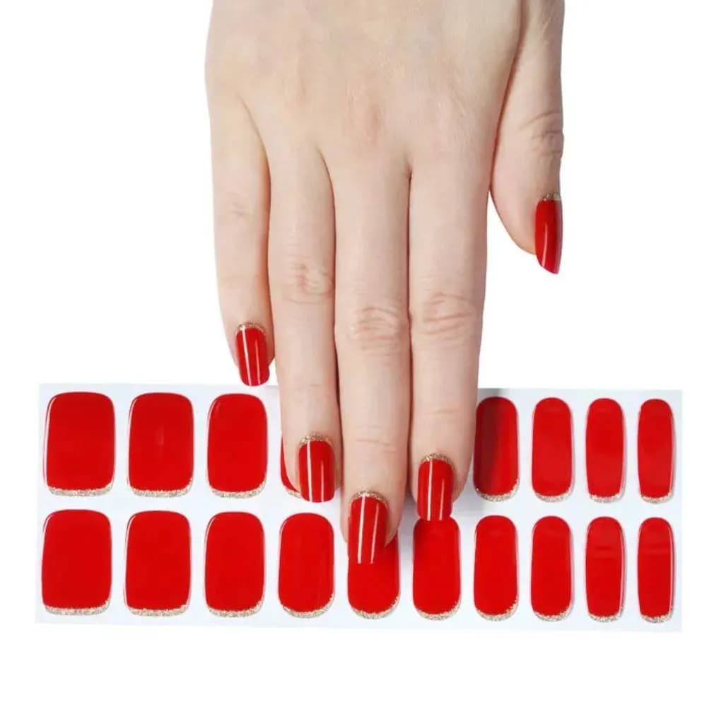 Gilded Rouge – Semi-Cured Gel Nail Strips