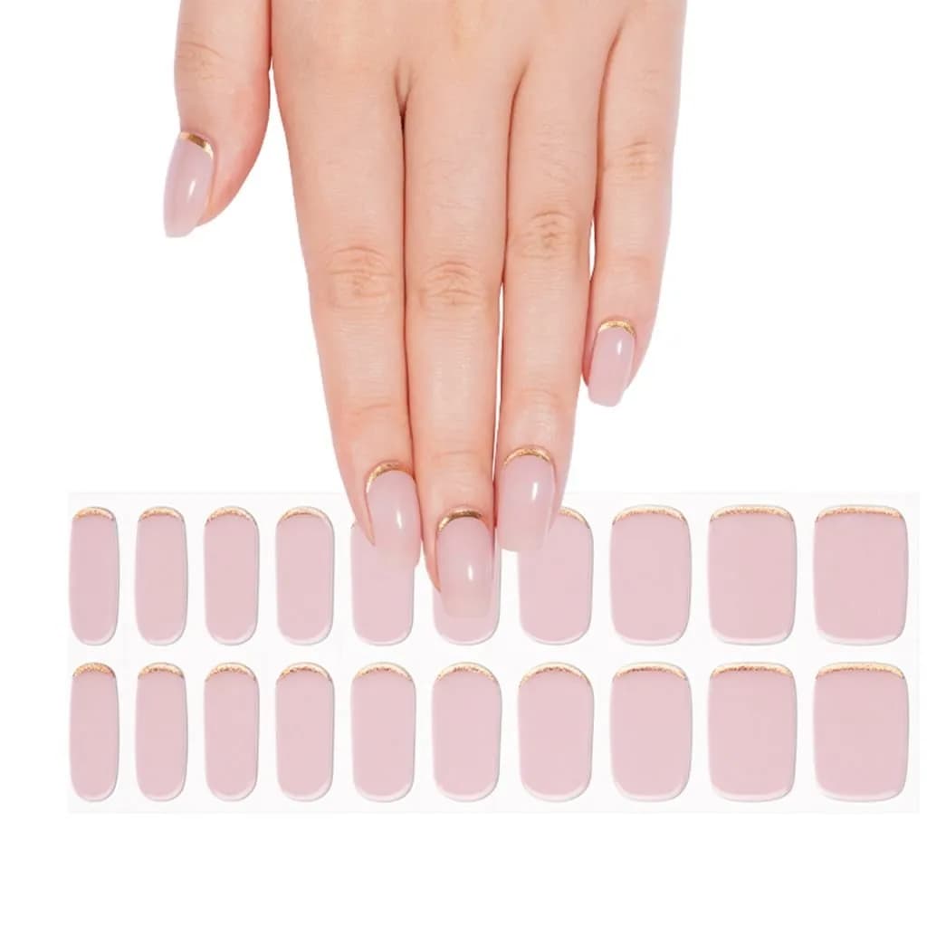 Gold Edged Semi-Cured Gel Nail Strips