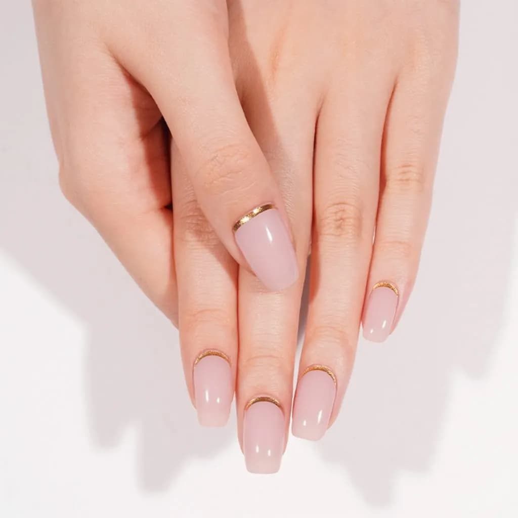Gold Edged Semi-Cured Gel Nail Strips