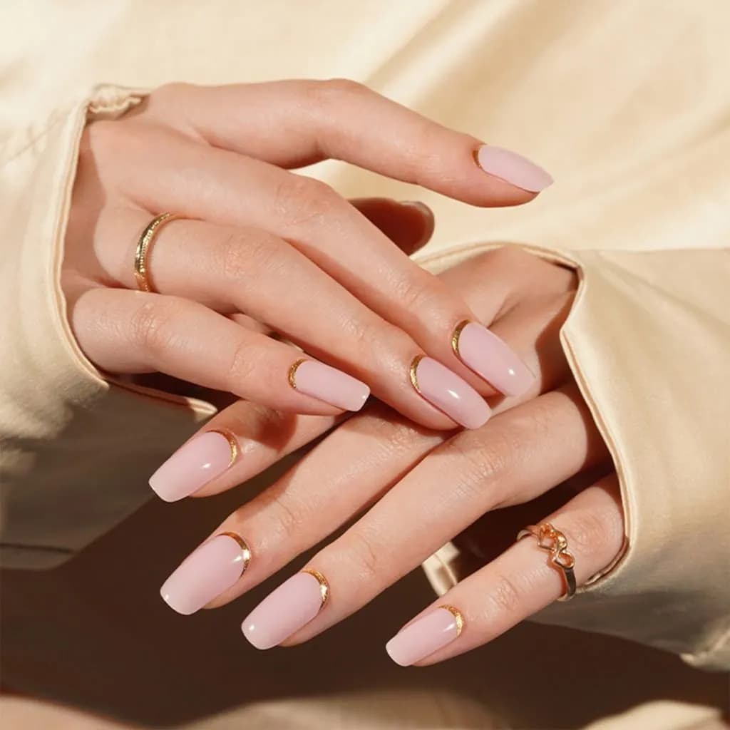 Gold Edged Semi-Cured Gel Nail Strips