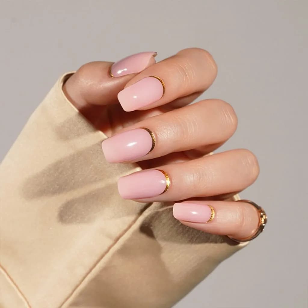 Gold Edged Semi-Cured Gel Nail Strips