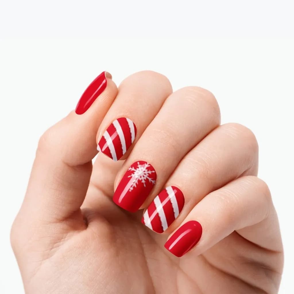 Merry & Bright Red Christmas Gel Nail Strips
