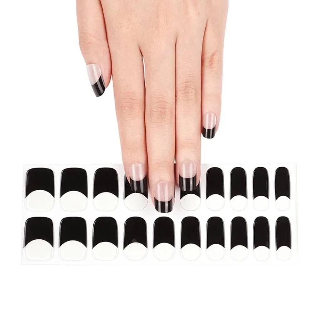 Midnight French – Semi-Cured Gel Nail Strips