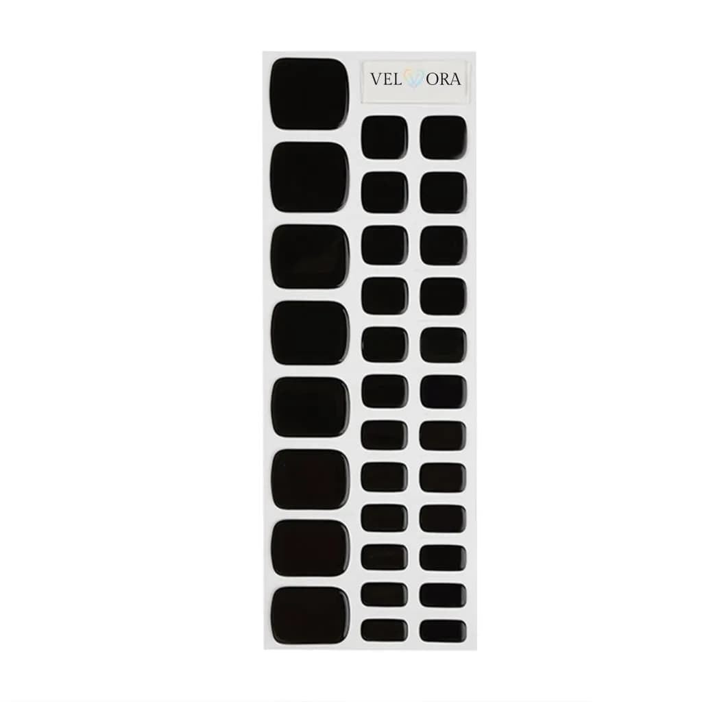 Noir Nights (Black) Semi-Cured Pedicure Gel Nail Strips