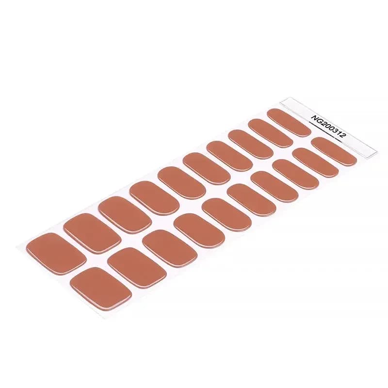 Nude Blossom terracotta nude gel nail strip sheet, angled view