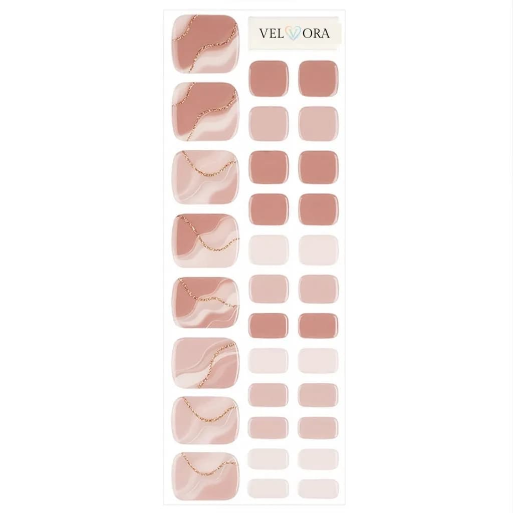 Nude Swirls Semi-Cured Pedicure Gel Nail Strips
