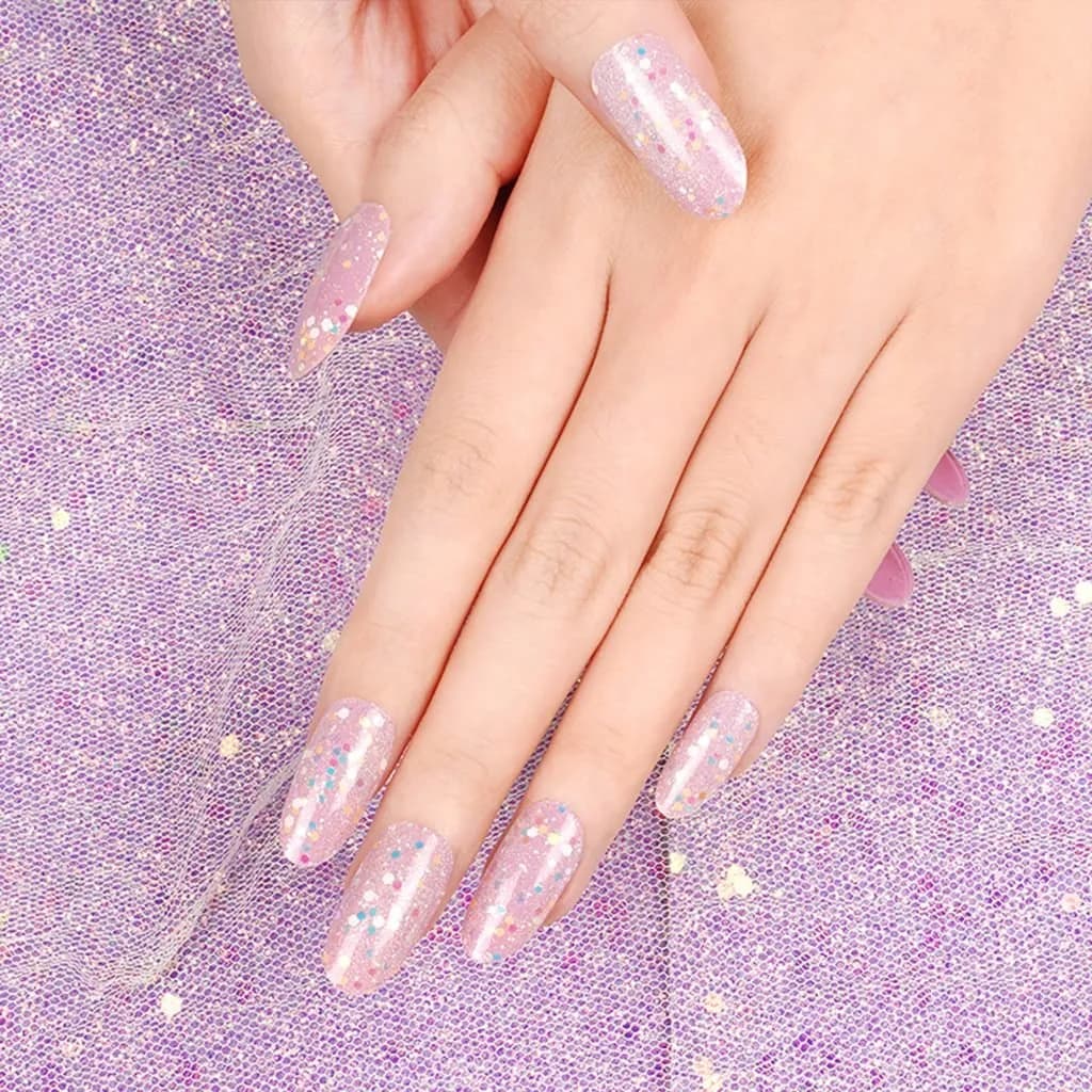 Pink Afterglow - Semi-Cured Gel Nail Strips In the Day Light