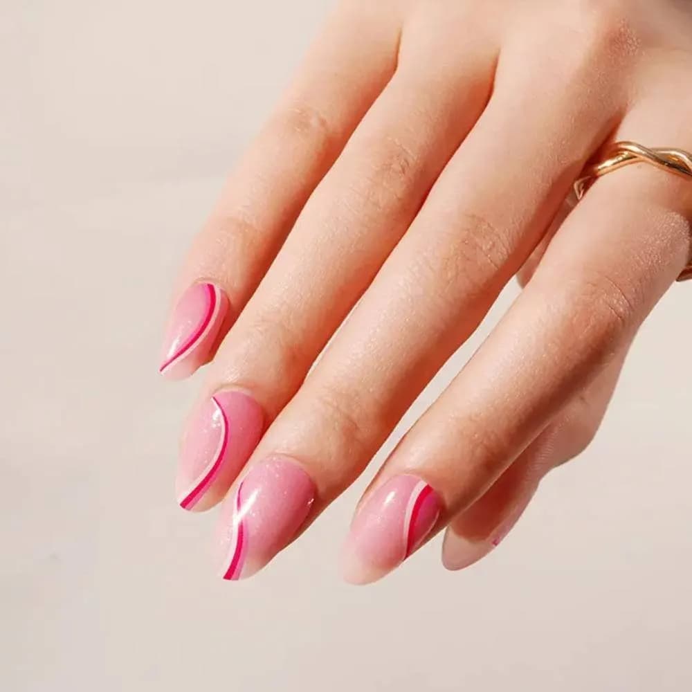 Pink Currents – Semi-Cured Gel Nail Strips