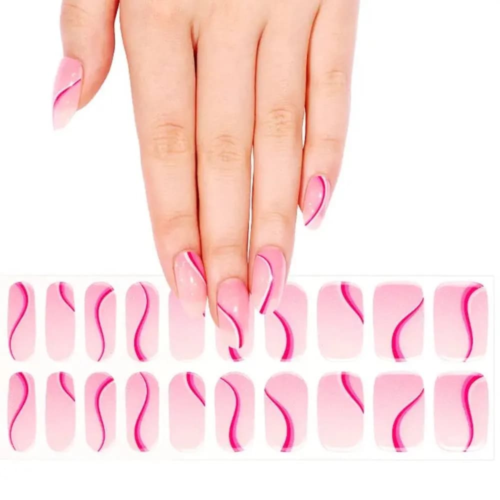 Pink Currents – Semi-Cured Gel Nail Strips