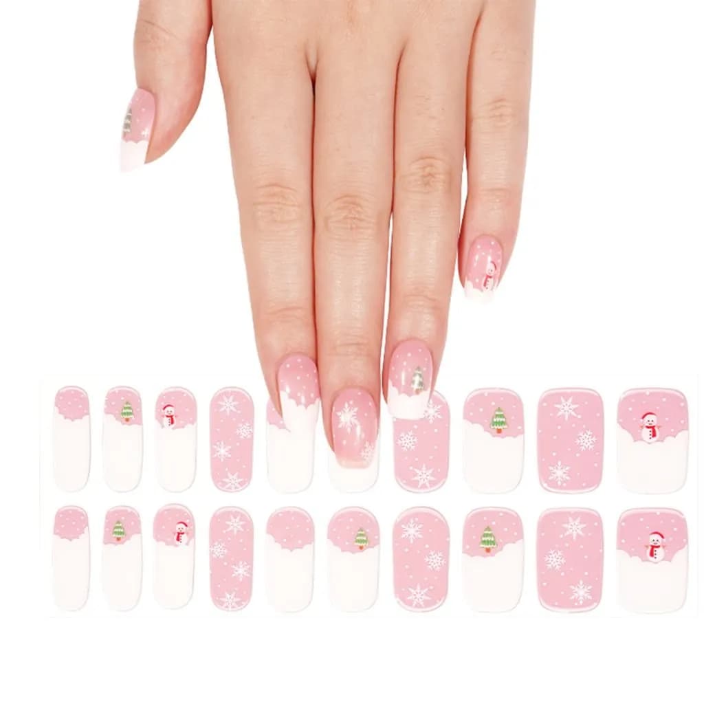 Pink Frost Semi-Cured Gel Nail Strips