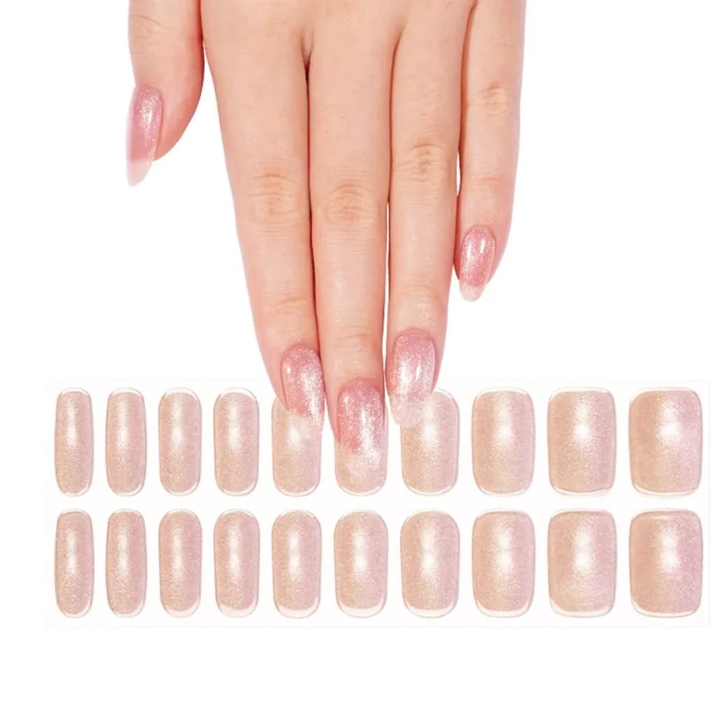 Pink Glow Semi-Cured Gel Nail Strips