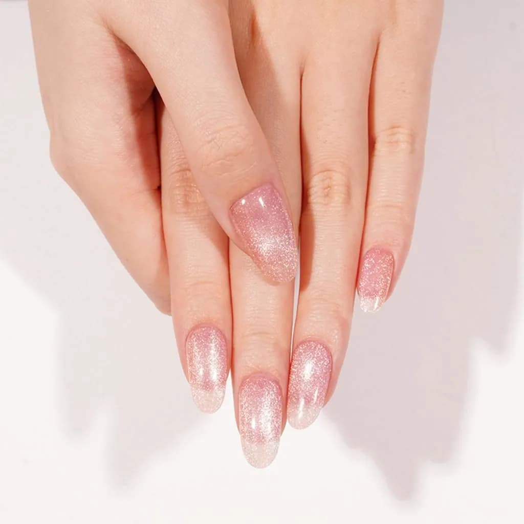 Pink Glow Semi-Cured Gel Nail Strips