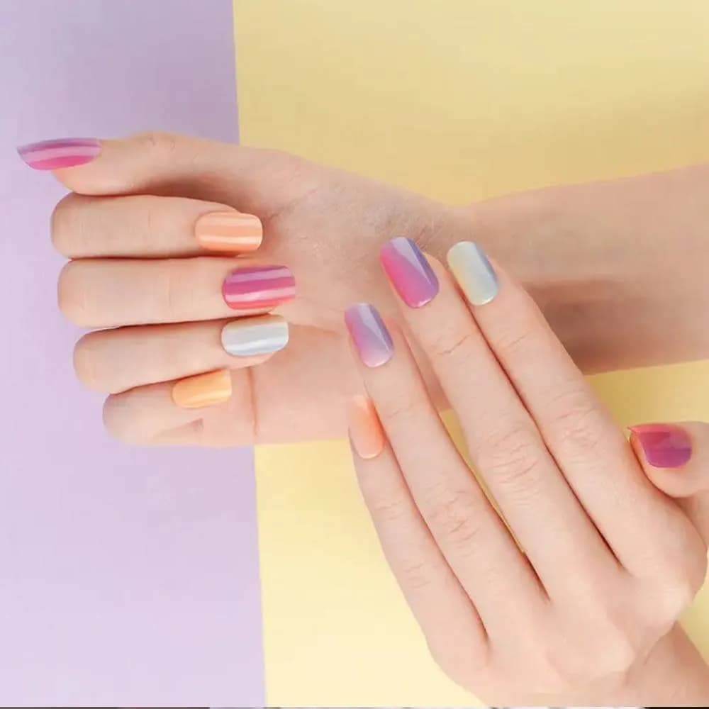 Rainbow Sherbet – Semi-Cured Gel Nail Strips