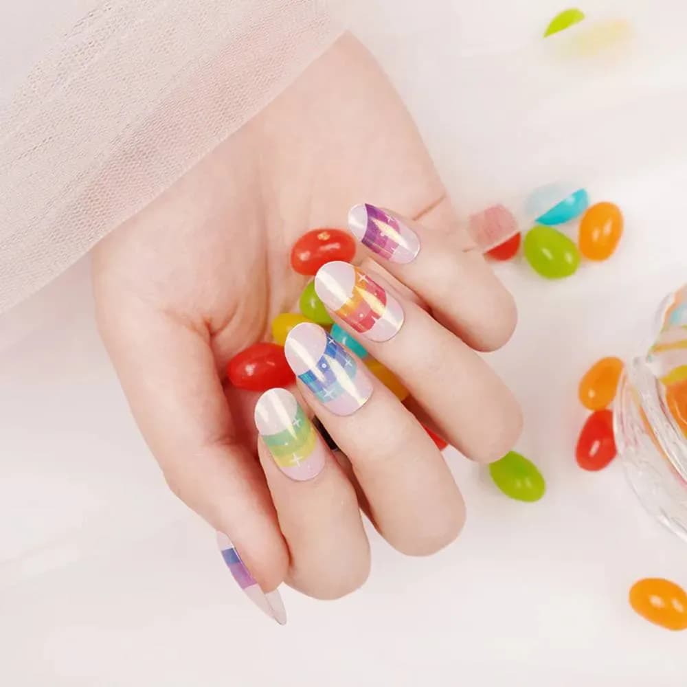 Retro Rainbow – Semi-Cured Gel Nail Strips