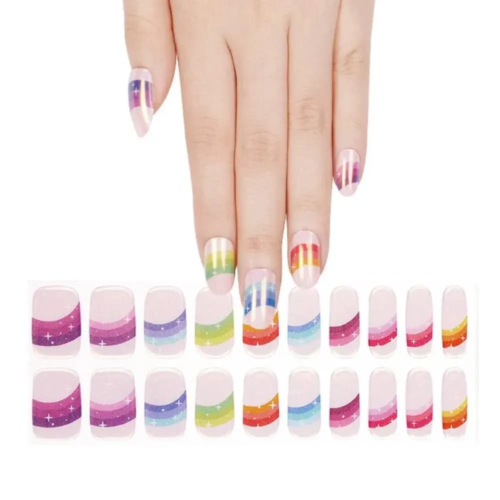 Retro Rainbow – Semi-Cured Gel Nail Strips