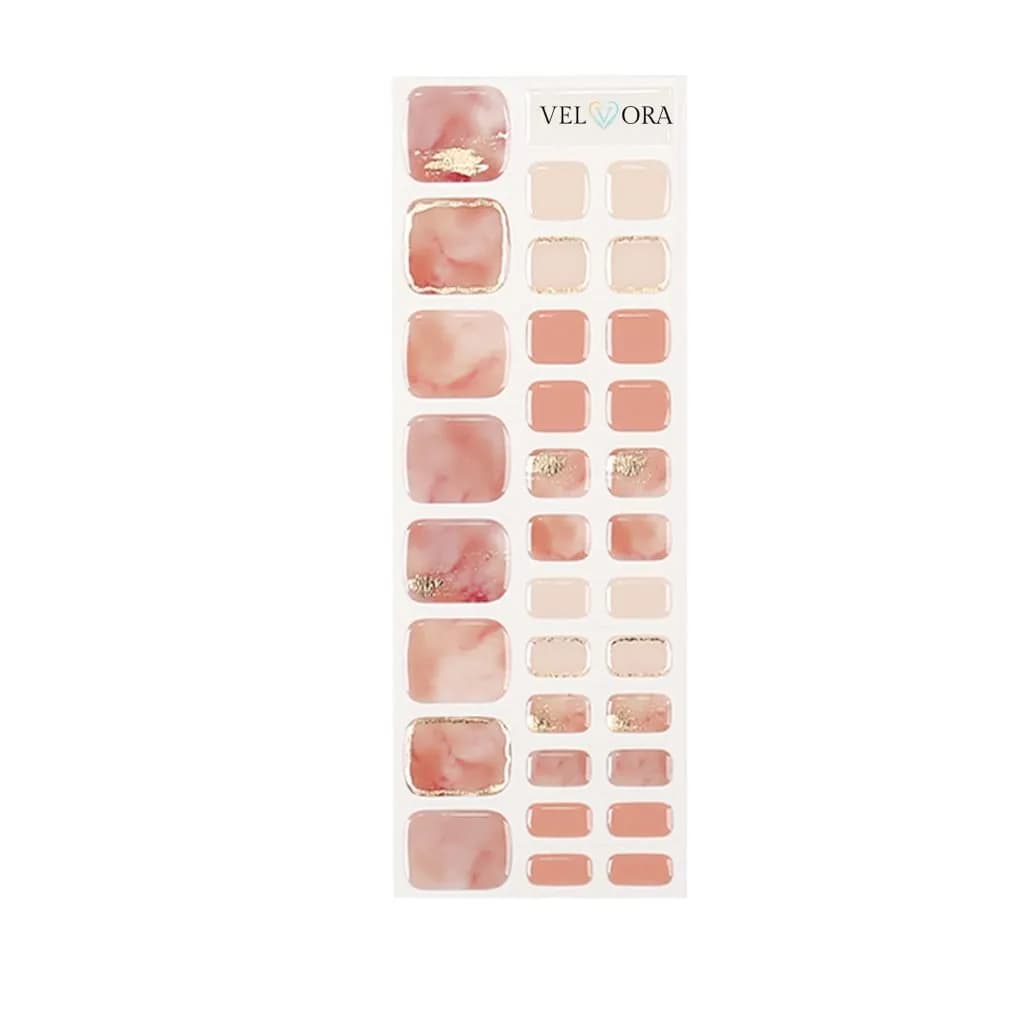 Rose Quartz Semi-Cured Pedicure Gel Nail Strips