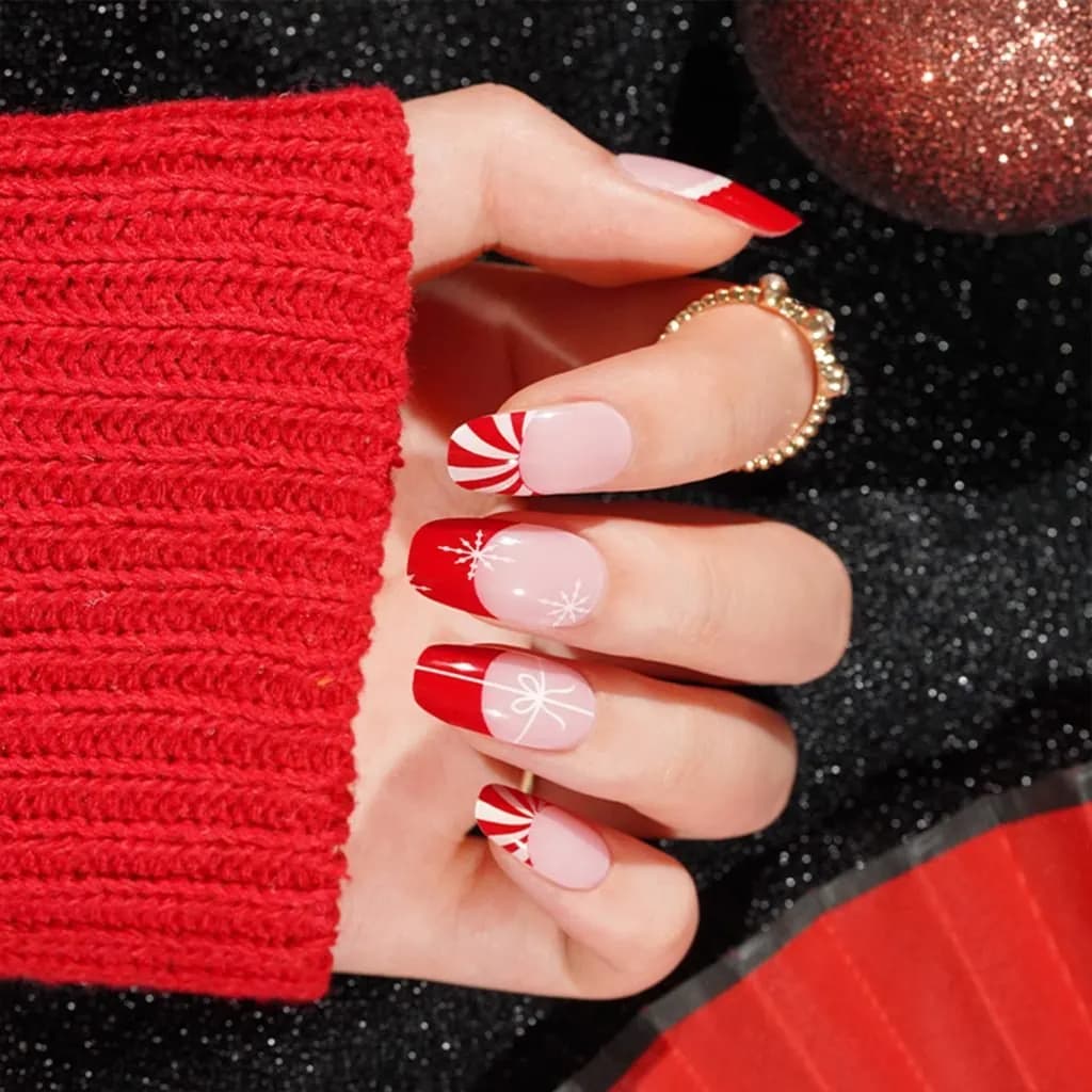 Santa's Swirl- Semi-Cured Gel Nail Strips