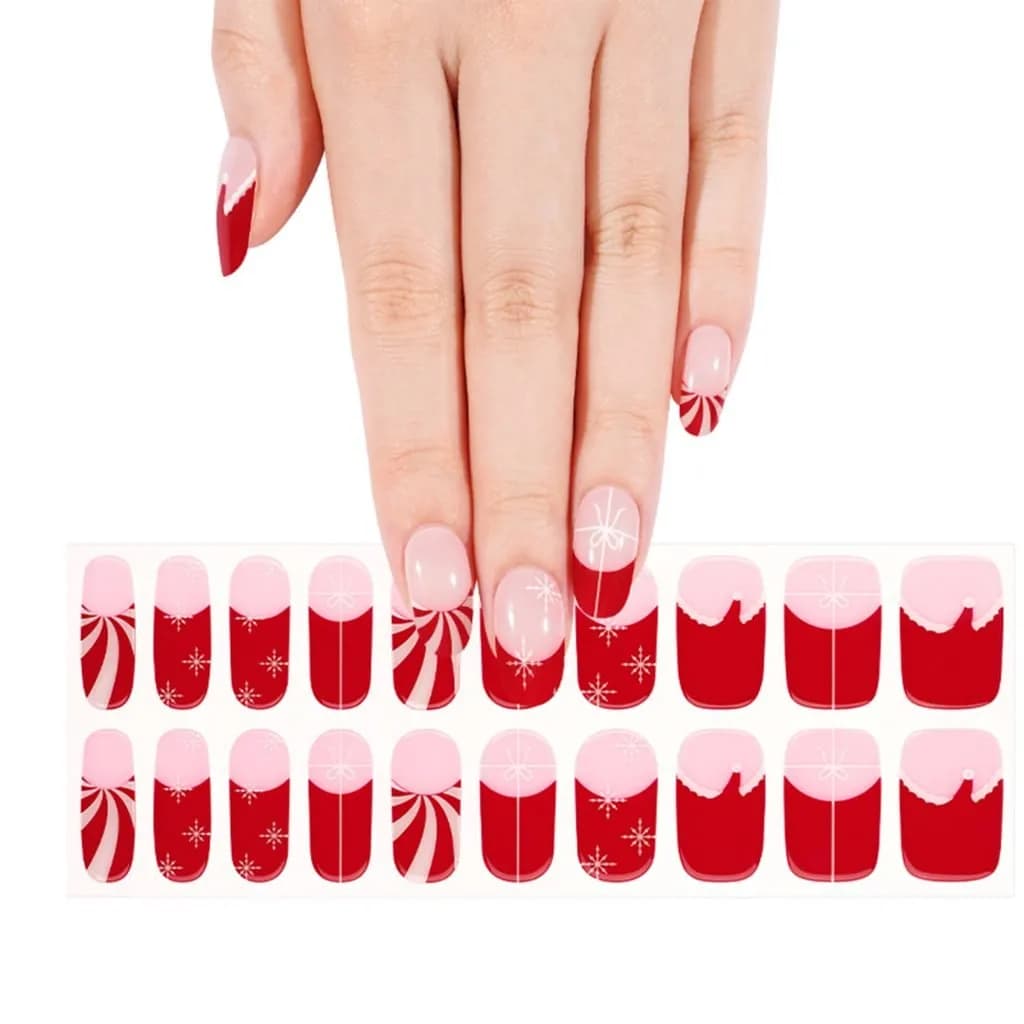 Santa's Swirl Gel Nail Wraps London