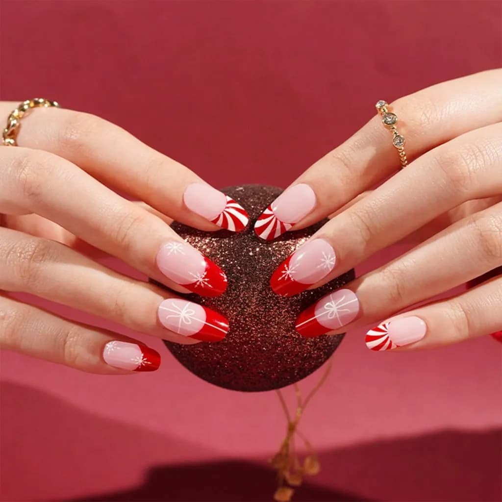 Santa's Swirl- Semi-Cured Gel Nail Wraps