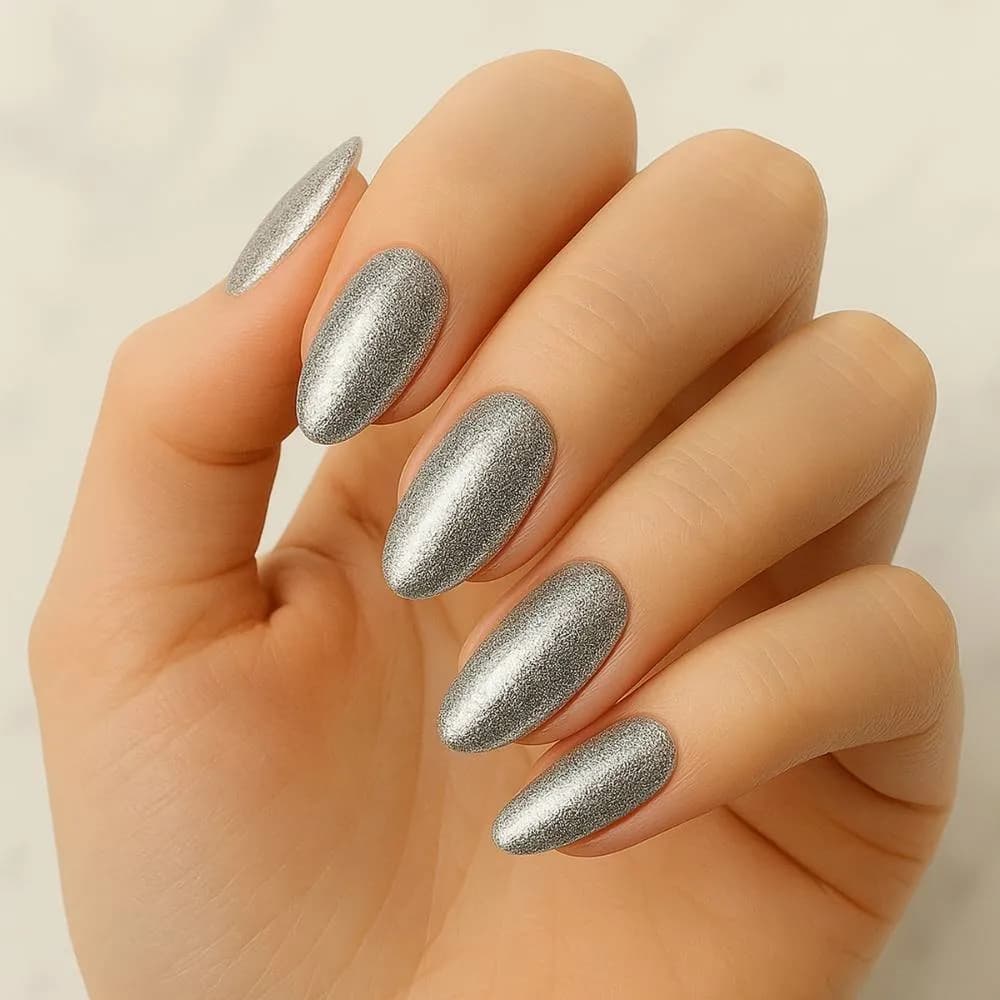Silver Glam – Semi-Cured Gel Nail Strips