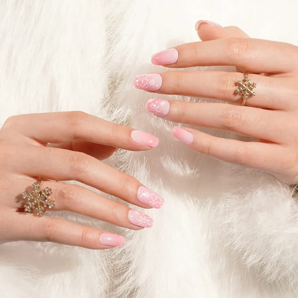 Snowflake Ombre Semi-Cured Gel Nail Strips