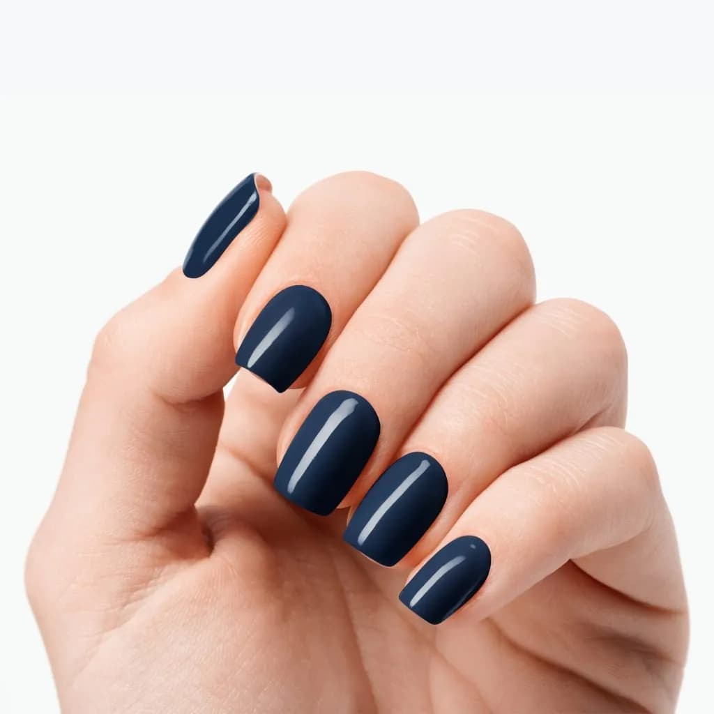 Teal of Approval deep teal semi-cured gel nail strips shown on real nails