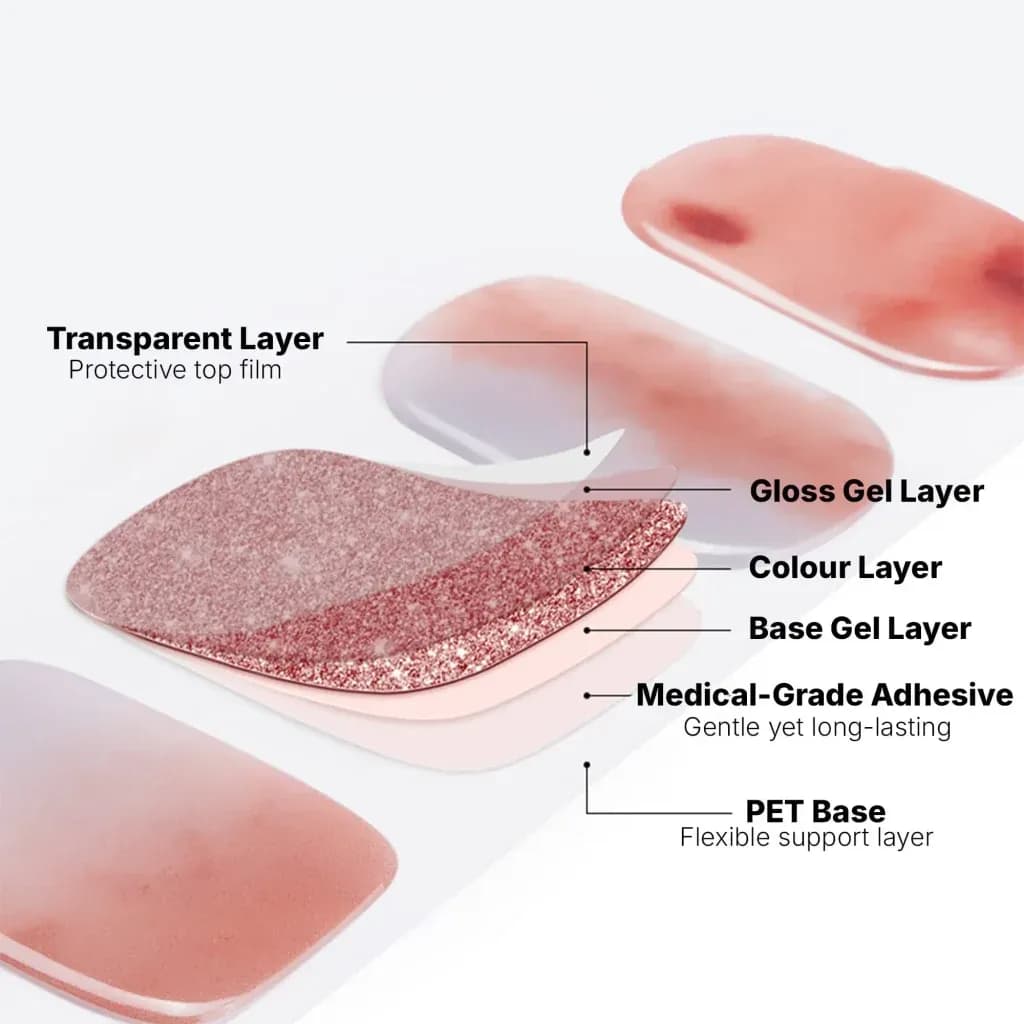Velvora Gel Nail Strips Starter Kit – 2 Gel Strips, Cuticle Oil &amp; LED UV Lamp