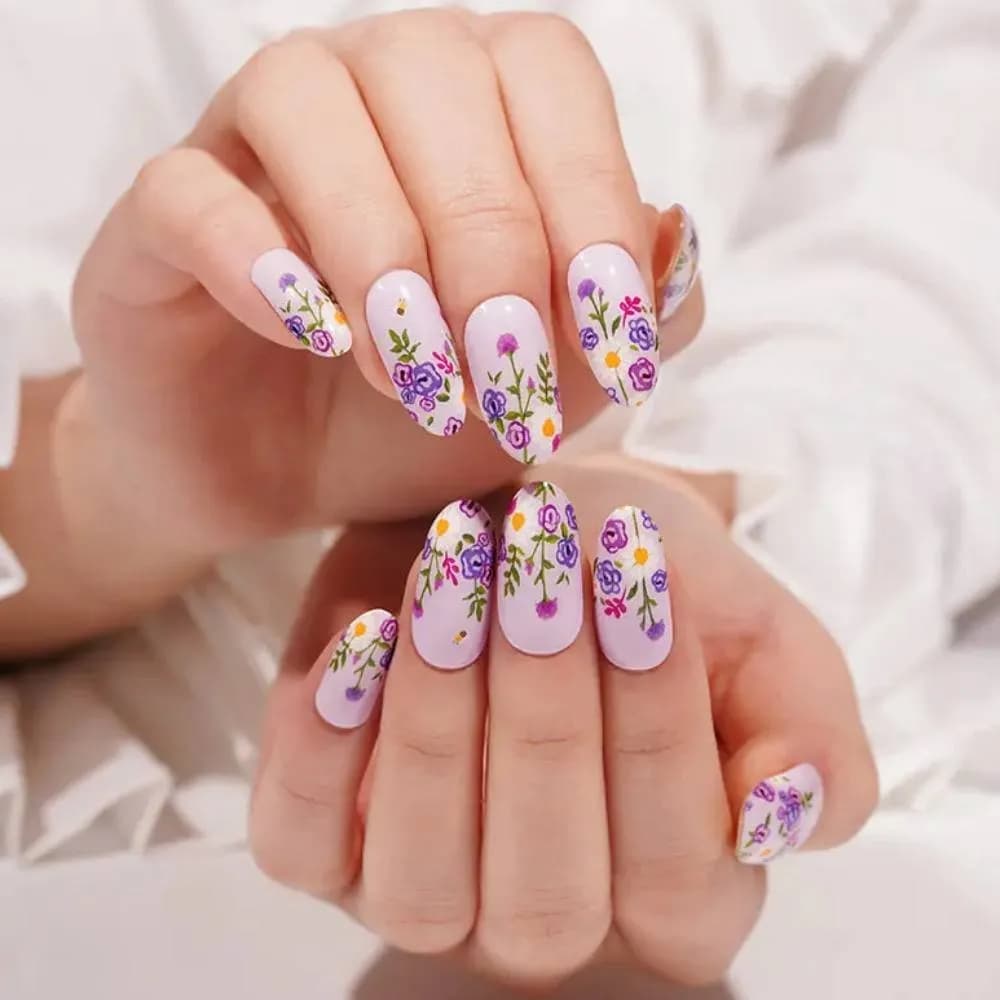 Violet Blooms – Semi-Cured Gel Nail Strips
